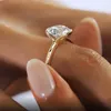 Кольцо для солятерии Lnngy 6,5 мм рамки Moissanite Diamond Ring For Women Wedding Bague изысканный 925 серебряный серебряный пасьян