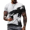 Herren-T-Shirts Sommer Herren Ace of Tops Spaten T-Shirt 3D Bunte Druck kurzärmelig übergroßes Hemd Casual Fashion Street Kleidung