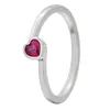 Anello solitario originale 925 sterling argento tu e me rosa inclinarsi solitari con anello cristallino per donne regalo popolare gioielli fai -da -te d240419