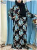 Abbigliamento etnico 2024 Nuove donne africane Abayas Ramadan Preghiera Dubai Turchia Medio Oriente Femme Rayon Robe floreale Ablio Africano Ablio Turban Joint D240419