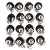 Keychains Fashion Creative Billiard Pool Table Ball Ball Ball Ring Lucky Black No.8 Cadena 25 mm Regalo de joyería de resina