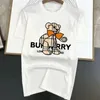 2024 Mens Super Fine Cotton T-shirt Luxury Casual Bear Print Crew Neckline Short Sleeve Solid Color Graphic T-shirt Harajuku 240415