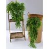 Dekorativa blommor 1 st 35.43in Ferns Artificial Persian Rattan Fake Hanging Plant Outdoor UV Resistant For Wall Wedding Party Decor