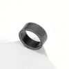 10 mm brede binnen- en buitenste platte modieuze minimalistische titanium stalen zilveren ring voor trendy sieraden van heren