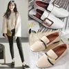 Casual Shoes 35-43 Plus Size Rope Knot Flats Woman Two Ways Wear Single Metal Buckle Decoration Mules Ladies Slip On Loafers Y623