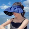 Summer Shell Sunshade Hats Women Outdoor Beach Hats Soft Foldable Wide Brim Bucket Caps UV Protection Dual Use Hair Hoop Sun Hat 240419