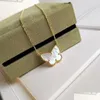 Collane a sospensione Vintage Lucky Necklace Designer Giallo Oro Giotto Plactato Madre di Pearl Butterfly Charm Choker a catena corta per Wome Otxkp