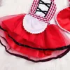 Girl's Dresses Newborn Little Red Riding Hood Cosplay Photo Prop Costume Baby Girls Tutu Dress +Cape Cloak Outfit Girl Party Dress 2021 d240423