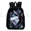 Backpacks Animal Lion Wolf School Backpack For Boys Girls 3D Printing Lion Wolf Backpack Teenage Book Bags Daily Knapsack School Mochila