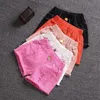 Calças de verão de garotas 3-9 anos Crianças Casual Candy Color Algods curtas 240409