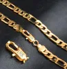 Fashion 18K Real Gold Plated Figaro Chains Necklace Bracelet For Men Necklaces Bracelets With 18K Stamp Men Jewelry8802936