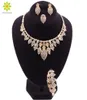 Brautgeschenk Nigerianische Hochzeit Afrikanische Perlen Schmuck Set Brand Frau Fashion Dubai Gold Plated Halskette Ohrringe Set7160431