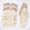 Ensembles de vêtements d'été bébé filles à manches courtes pyjamas ensembles garçons en coton pur aérien en bascy