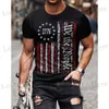 Herrt-tröjor Vintage American Flag T-shirts för mens korta Slve Tops 3D Independence Day Graphic Clothing Summer Strt Mens Shirt TS T240419