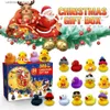 Sand Play Water Fun Christmas 24 Days Countdown Calendar مع 24 Ducks Rubber Ducks Bath Support Toys Toys Festival for Kids Boys Girls Toddlers L416