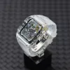 أكياس لـ Apple Watch شفافة Diamond Mod Kit 44mm 45mm 49mm fluororubber حزام لـ Iwatch Series Ultra 8 7 6 5 SE