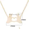 Colliers pendants classiques en acier inoxydable boho gestures pour femmes adorent la lettre d'anglais carabie clavicule gouttes de gouttes de cadeaux DHE16