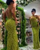 Party Dresses Corn Green Criss Cross Sparkle paljetter Long Evening Sexig ärmlösa klänningar Bening Corset Prom Night Outfits