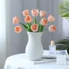 Fleurs décoratives 1PCS Cuir artificiel Tulip Flower Bouquet Realist Touch Eternal pour Bedroom Wedding Party Home Decor