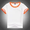 Child Unisex Plain Basic Tiz Camisetas meninas e meninos preto e branco 100% algodão Tees Crianças Roupas 2 3 4 6 8 10 T 1427 240410
