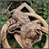 Norse Pagan Gods Carving Heathen Norse Rune Resin Wall Hanging Decor Yard Garden Statues Home Decoration Door Hanging Pendant 240407