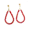 Boucles d'oreilles étalon bijoux de mode de mode or bouteille d'oreille faite à la main avec verre en cristal rouge pour les femmes cadeaux