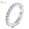 Anelli di nozze Wong Rain 100% 925 Sterling argento ad alto diamante in carbonio Besta per matrimoni Coppia romantica Coppia Ringi di gioielli fine Gioielli all'ingrosso 240419 240419