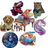 Puzzles 3D 100-300pcs Dragon Puzzle Family Games Toys Cadeaux d'anniversaire Puzzles en bois uniques Animaux en bois puzzles pour adultes Kids 240419