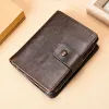 Wallets Men's Genuine Leather Wallet Vintage Cards Holder First Layer Soft Cowhide Coin Purses Short Dollar Price Male Clip