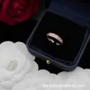 Ring Cartrres designer Never fade diamond Kajias New Womens Water Diamond Plain Six Couple Rose Gold Non fading Light Luxury