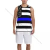 Tank Tank Tops High School Basketball Jersey Thin Blue Line Flag United_States Mens Game Movie Shirt Cosplay Vêtements