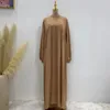 Vestidos casuais vestidos plissados muçulmanos soltos vestidos longos mulheres abaya manto árabe moda manga de manga de sopa de outono kaftan roupas islâmicas