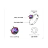 Solitaire Ring Jewelrypalace Natural Rainbow Mystic Quartz 925 Sterling Silver Ring for Women Solitaire Gemstone Jewelry Engagement Ring D240419