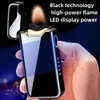 Metal Pulse Arc Plasma USB Lighter USB Rechargeable LED Power Display Windproof Large Flame Cigar Lighter Unusual Gifts for Men