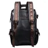 Plecak oryginalny skórzane plecaki męskie torby laptopa Travel vintage miękkie czarne torby bagażowe szkolne 2024