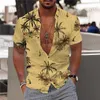 Camisas casuais masculinas 2023 Cirtas de coco TR para homens 3D Mens Hawaiian Shirt Beach 5xl Short Slve Tops Tam camiseta Man blusa Camisa T240419