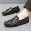 Casual Shoes High Quality Men's Classic Men Wedding Dress Genuine Leather Mens Slip On Handmade Male Comfortable Loafers