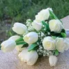 Fleurs décoratives Yysd Bouquets nuptiaux de fleurs artificielles pour la mariée qui lance du bouquet