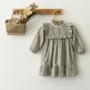 Meisjesjurken 0-6y Lace Princess Dress Solid White Baby Long Sleeve Peuter Infant Deskleding Kids Outfits
