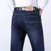 Jeans marchio maschile nero business moda stile classico stile elastico normale in forma dritta pantaloni di lusso dropship
