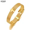 Pulseiras de link 18K Jóias de pulseira de charme cruzado religioso de ouro para mulheres Straps de relógio ajustável de aço inoxidável AB21129