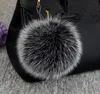 Luxury 15cm y Fox Fur Ball Keychain Fur Pompons Keychain Keyring Pom Pom Keynchain pour hom