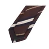 Fashion Formal Neck Tie for Men Business Suit Work Slips Design Mens 6cm Slim Ties Male Brwon Striped With Present Box 240415