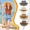 Berets 2024 Blendle Stylish Western Cowboy Hat Kobiet Kobiety Letnie festiwale i podróż Travel Cow Boy