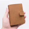 Holders New Metal Credit Card Holder Automatic Pop Up Vintage Aluminium portefeuille PU Cuir Antitheft RFID Blocking Wallet Men Carte Carte