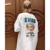 Hochwertige Fushen neue kleine M-Letter-Seagull Lucky Cat Print Pure Cotton Round Hals kurzärmeliges T-Shirt für Männer lose und vielseitig 273663
