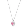 Catene squisite una romantica collana rosa a forma di cuore Elegante temperamento Ladies Gioielli per il regalo per l'anniversario della fidanzata