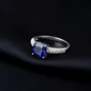 Solitaire Ring Potiy 2.22CT skapade Sapphire Nano Emerald Tanzanite Solitaire Ring 925 Sterling Silver For Women Daily Party Jewelry Sets Gift D240419