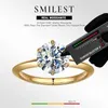 Solitaire Ring GRA معتمدة 1-5CT Moissanite Ring VVS1 Lab Diamonds Solitaire For Women Enighter Promise Bresident Band Jewelery D240419