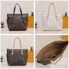 Mode -Tasche Einkaufstaschen Schachbrettdesigner Handtaschen Geldbeutel Reißverschluss Echtes Leder Griff große Kapazität Taschen Frauen Umhängetaschen Cross -Lod -Taschen